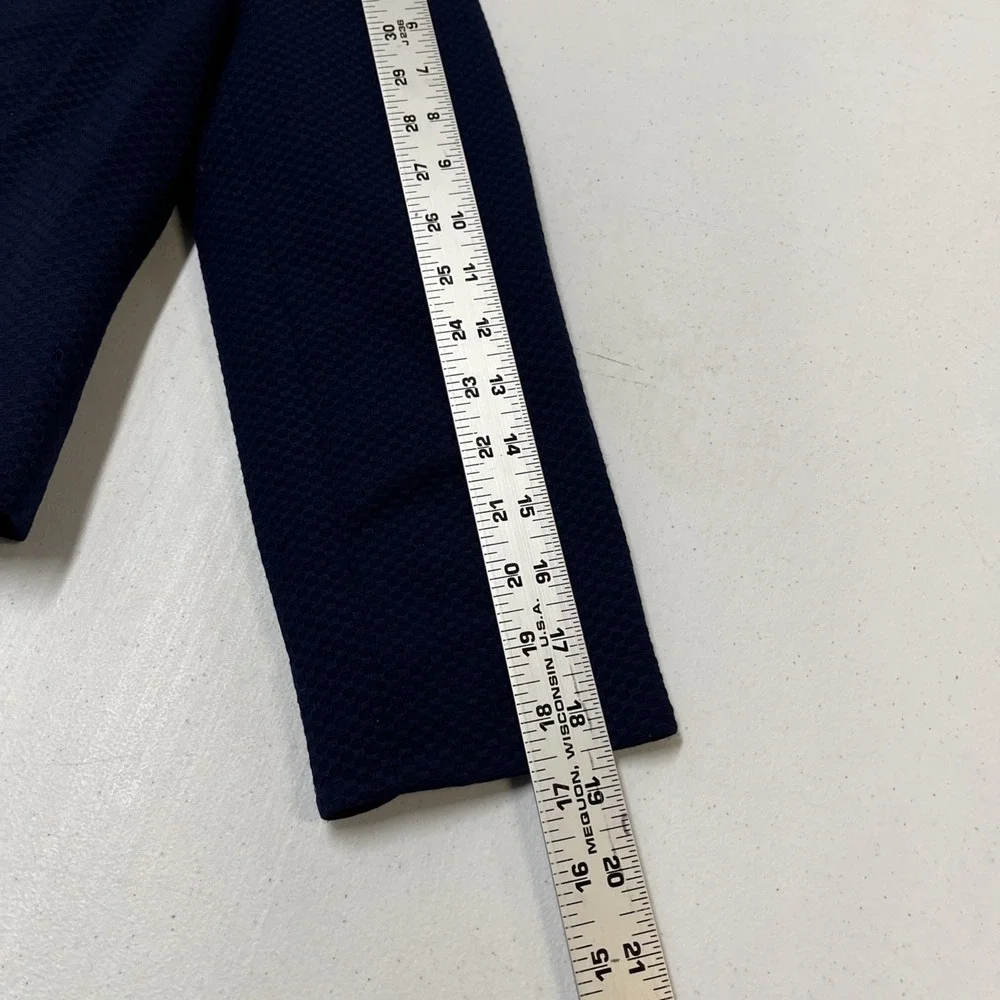 Ted Baker Blazer Navy Blue Cropped Textured Jacket Womens 0 Office Career Staple